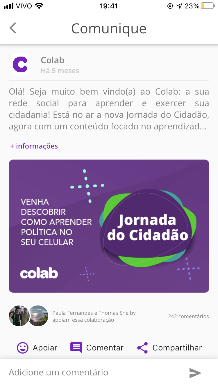 Colab - A rede social para cidadania